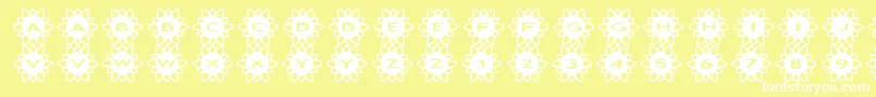 フォントasflowers2 – 黄色い背景に白い文字