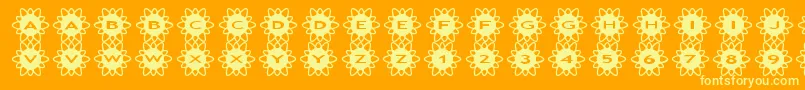 More about asflowers2 Font asflowers2 Font – Yellow Fonts on Orange Background