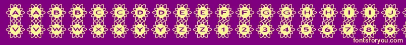 asflowers2 Font – Yellow Fonts on Purple Background