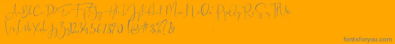 Asgard   Regular dafont-Schriftart – Graue Schriften auf orangefarbenem Hintergrund