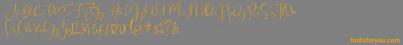 Asgard   Regular dafont-Schriftart – Orangefarbene Schriften auf grauem Hintergrund
