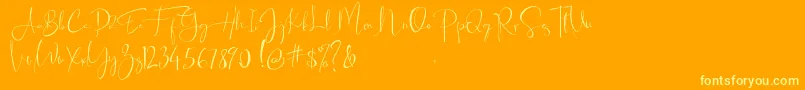 Asgard   Regular dafont-Schriftart – Gelbe Schriften auf orangefarbenem Hintergrund