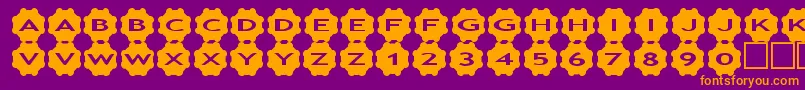 asgears2 Font – Orange Fonts on Purple Background