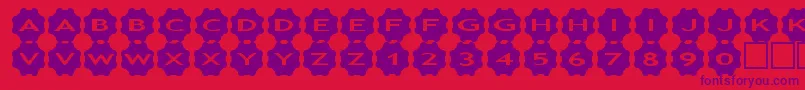 asgears2 Font – Purple Fonts on Red Background