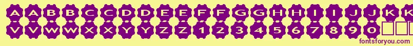 Шрифт asgears2 – фиолетовые шрифты на жёлтом фоне