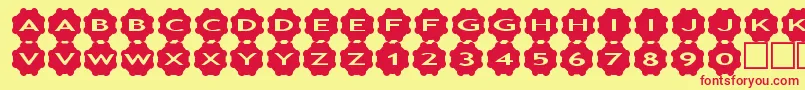 asgears2 Font – Red Fonts on Yellow Background