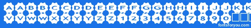 Fonte asgears2 – fontes brancas em um fundo azul