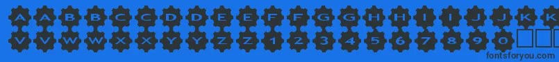 フォントasgears3 – 黒い文字の青い背景