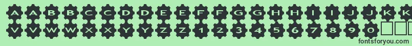 asgears3-fontti – mustat fontit vihreällä taustalla