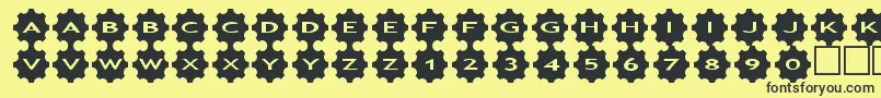 asgears3-fontti – mustat fontit keltaisella taustalla