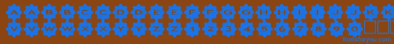 Czcionka asgears3 – niebieskie czcionki na brązowym tle
