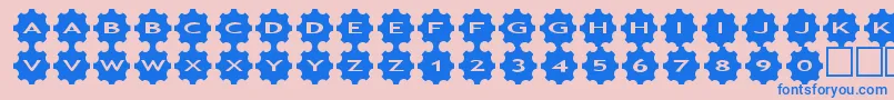 asgears3-fontti – siniset fontit vaaleanpunaisella taustalla