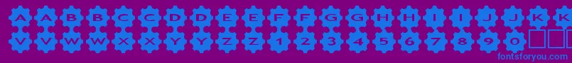 フォントasgears3 – 紫色の背景に青い文字