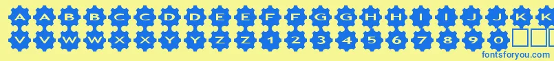 asgears3-fontti – siniset fontit keltaisella taustalla