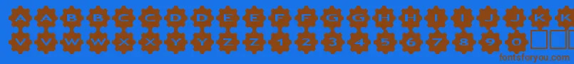 asgears3-fontti – ruskeat fontit sinisellä taustalla