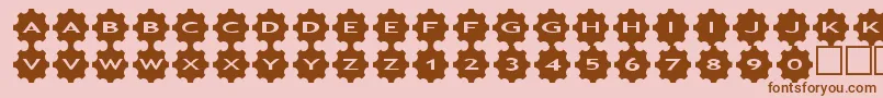 asgears3-fontti – ruskeat fontit vaaleanpunaisella taustalla