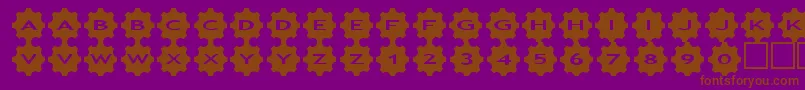 asgears3 Font – Brown Fonts on Purple Background