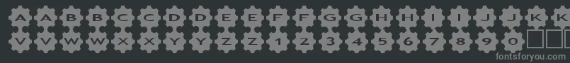 asgears3-fontti – harmaat kirjasimet mustalla taustalla