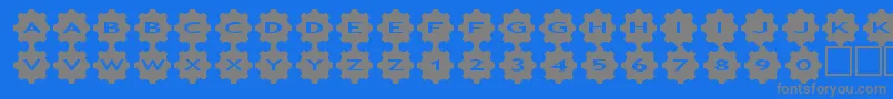 asgears3-fontti – harmaat kirjasimet sinisellä taustalla