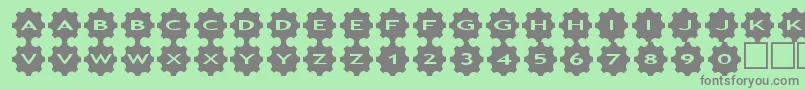 フォントasgears3 – 緑の背景に灰色の文字
