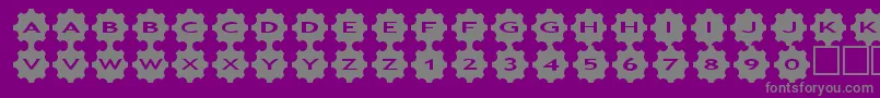 asgears3-fontti – harmaat kirjasimet violetilla taustalla