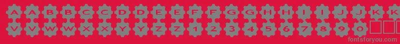 asgears3 Font – Gray Fonts on Red Background