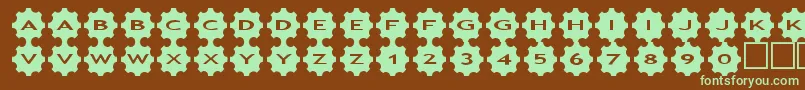 asgears3-fontti – vihreät fontit ruskealla taustalla