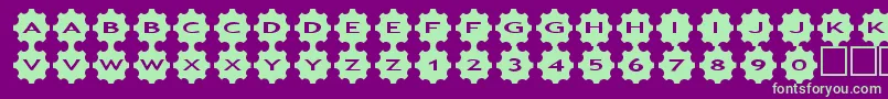 asgears3 Font – Green Fonts on Purple Background