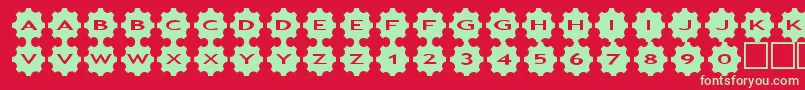 asgears3-fontti – vihreät fontit punaisella taustalla