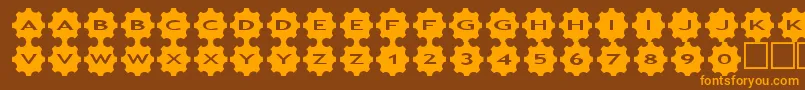 asgears3 Font – Orange Fonts on Brown Background