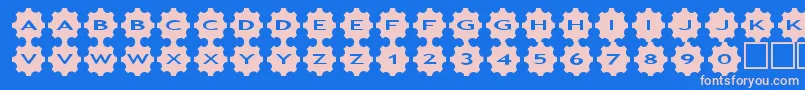 フォントasgears3 – ピンクの文字、青い背景
