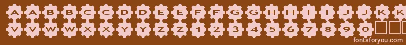 asgears3-fontti – vaaleanpunaiset fontit ruskealla taustalla