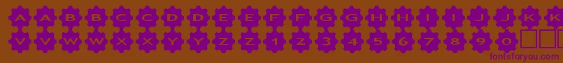 フォントasgears3 – 紫色のフォント、茶色の背景