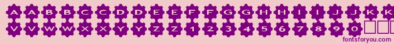 フォントasgears3 – ピンクの背景に紫のフォント