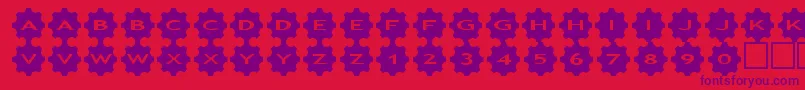 asgears3-fontti – violetit fontit punaisella taustalla