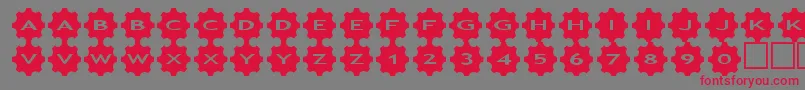 フォントasgears3 – 赤い文字の灰色の背景