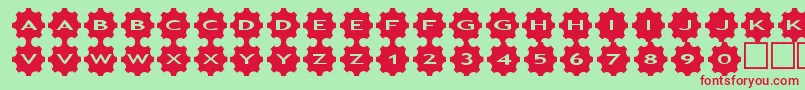 asgears3 Font – Red Fonts on Green Background