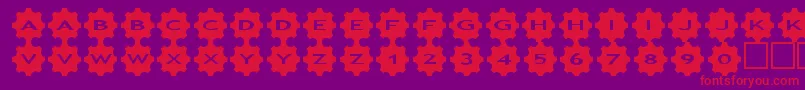 Fonte asgears3 – fontes vermelhas em um fundo violeta