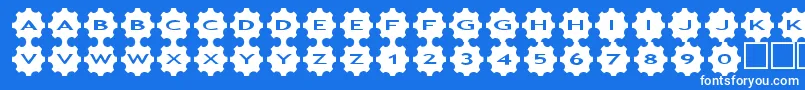 asgears3-fontti – valkoiset fontit sinisellä taustalla