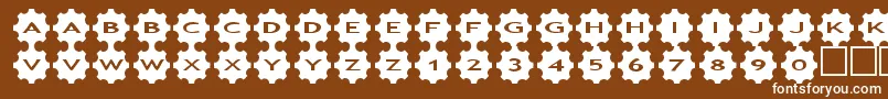 asgears3-fontti – valkoiset fontit ruskealla taustalla