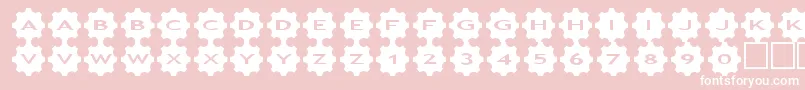 asgears3-fontti – valkoiset fontit vaaleanpunaisella taustalla
