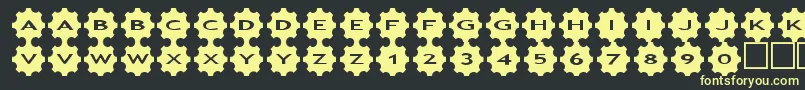 asgears3-fontti – keltaiset fontit mustalla taustalla
