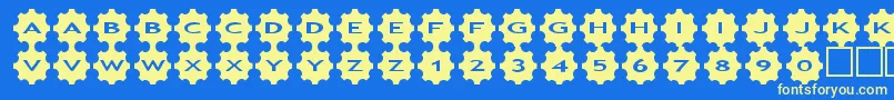 asgears3 Font – Yellow Fonts on Blue Background