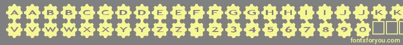 asgears3-fontti – keltaiset fontit harmaalla taustalla