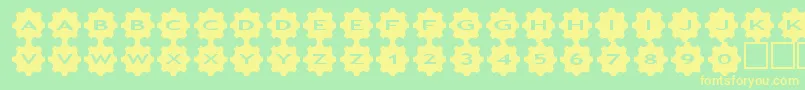 asgears3-fontti – keltaiset fontit vihreällä taustalla