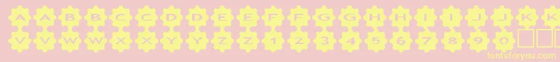 フォントasgears3 – 黄色のフォント、ピンクの背景