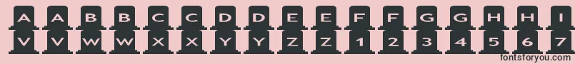 Czcionka asgravestones – czarne czcionki na różowym tle