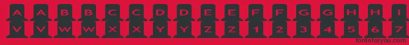 asgravestones-Schriftart – Schwarze Schriften auf rotem Hintergrund