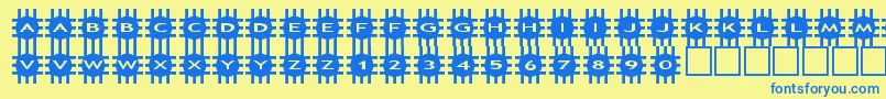 asgrids Font – Blue Fonts on Yellow Background