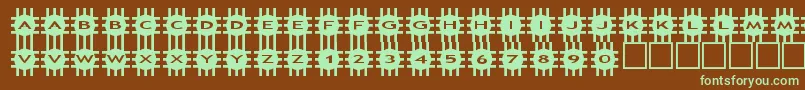 asgrids-fontti – vihreät fontit ruskealla taustalla